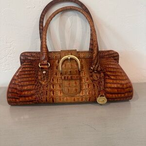 Brahmin Baguette Arm Crocodile Embossed Bag